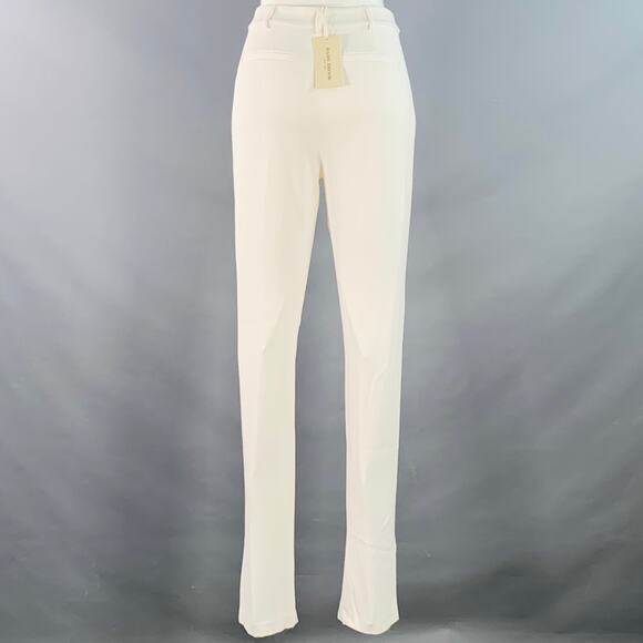 RAMY BROOK Size 2 Ivory Viscose Blend Tapered Zip Fly Dress Pants - Picture 2 of 5